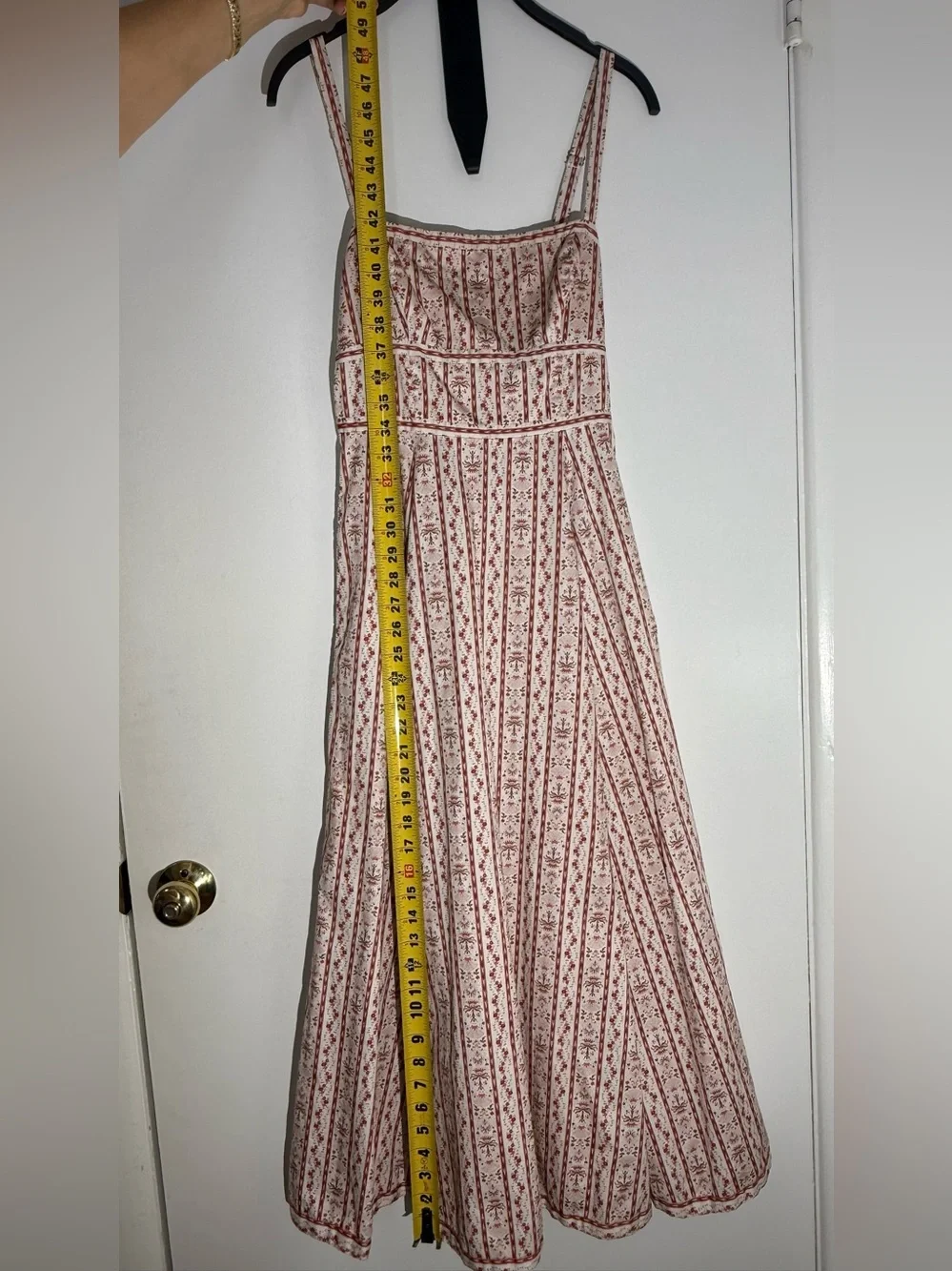 Hill House Strapless Pink & White Floral Midi Dress - Picture 7 of 16